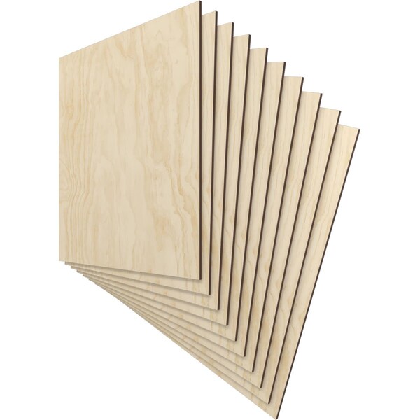 23 3/4W X 23 3/4H X 1/4T Wood Hobby Boards, Birch, 10PK